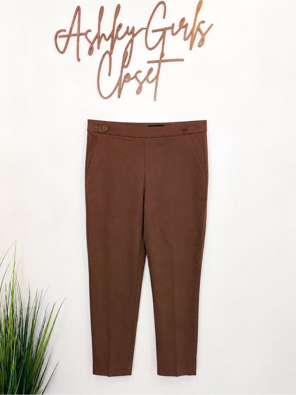 NWT Counterparts Brown Super Stretch Slim Ankle Pants Medium